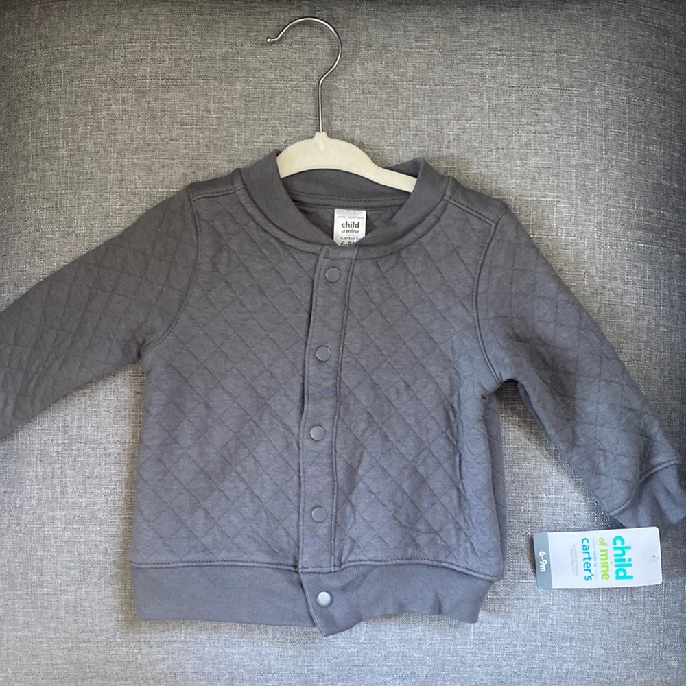NWT. Child of mine Carters grey button-up sweater